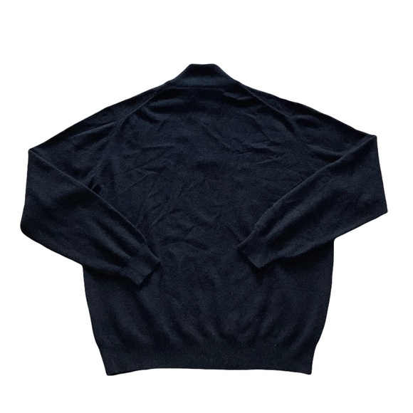 100% CASHMERE MADE IN ITALY AVON CELLI 1/4 Zip Black Sweater - Picture 2 of 6